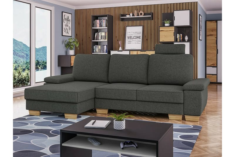 Graystone 3-pers. Hjørnesovesofa - Mørkegrå - Møbler - Sofaer - Sovesofaer