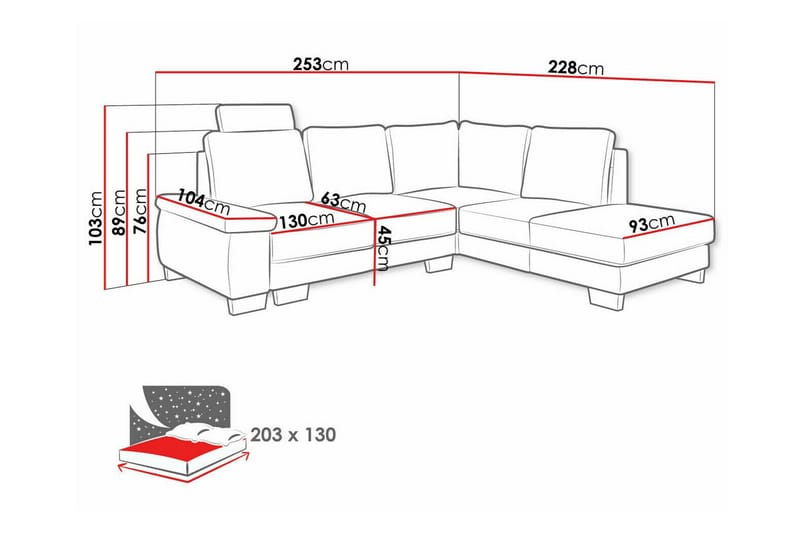 Graystone 3-pers. Hjørnesovesofa - Beige - Sovesofaer - Hjørnesovesofa