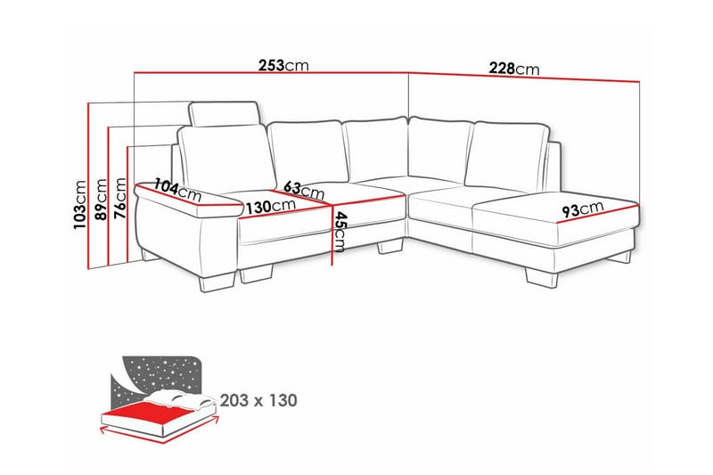 Graystone 3-pers. Hjørnesovesofa - Beige - Sovesofaer - Hjørnesovesofa