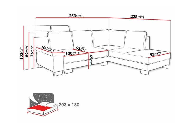 Graystone 3-pers. Hjørnesovesofa - Lysegrå - Sovesofaer - Hjørnesovesofa