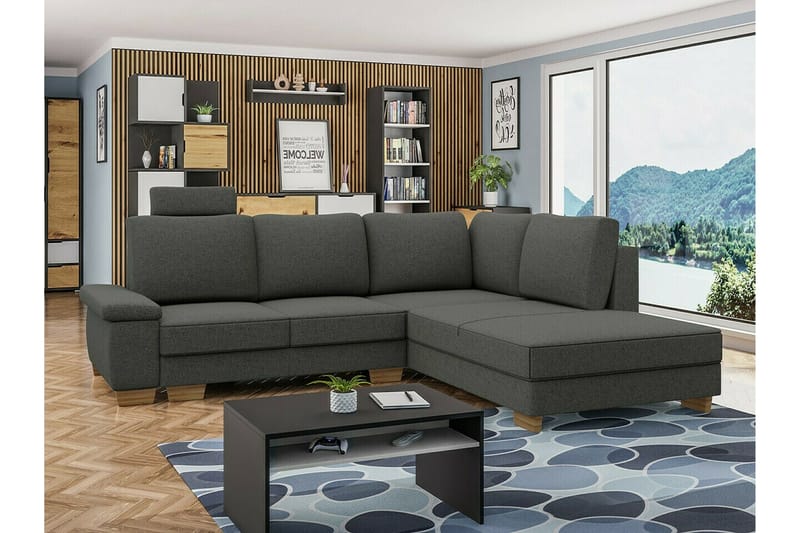 Graystone 3-pers. Hjørnesovesofa - Mørkegrå - Møbler - Sofaer - Sovesofaer