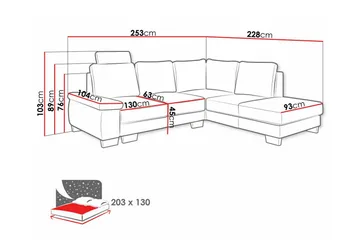 Graystone 3-pers. Hjørnesovesofa - Møbler - Sofaer - Sovesofaer