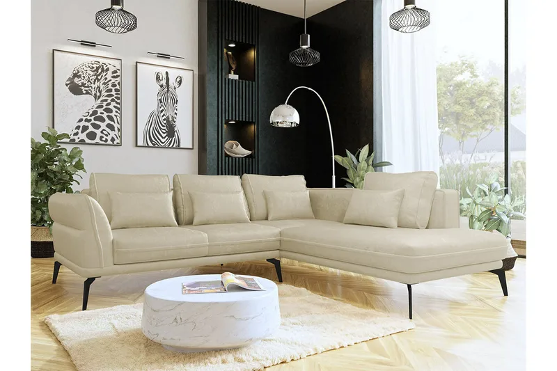 Graystone 4-sits Hörnbäddsoffa NO_BRAND beige - Møbler - Sofaer - Sofa med chaiselong - 4 personers sofa med chaiselong