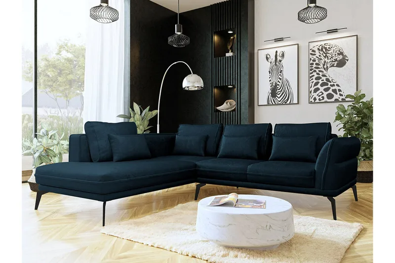 Graystone 4-sits Hörnbäddsoffa NO_BRAND Dark blue - Møbler - Sofaer - Sovesofaer
