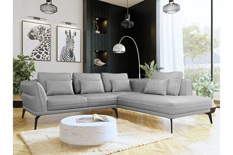Graystone 4-sits Hörnbäddsoffa NO_BRAND Light grey/Dark grey - Møbler - Sofaer - Sofa med chaiselong - 4 personers sofa med chaiselong