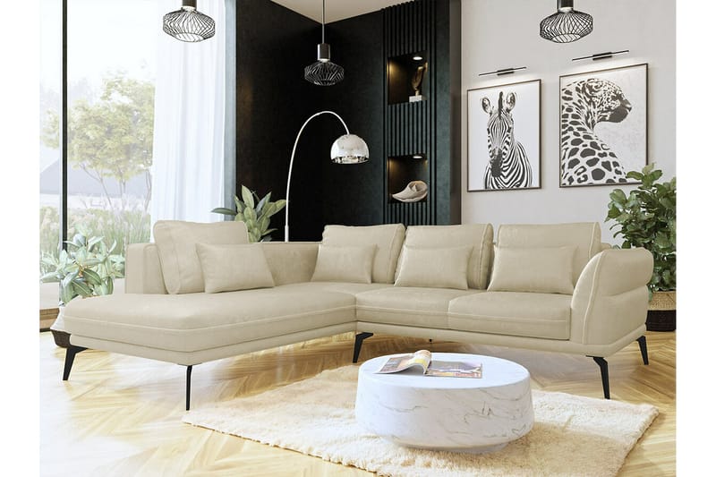 Graystone 4-pers. Hjørnesovesofa - Beige/Lys beige - Møbler - Sofaer - Sovesofaer