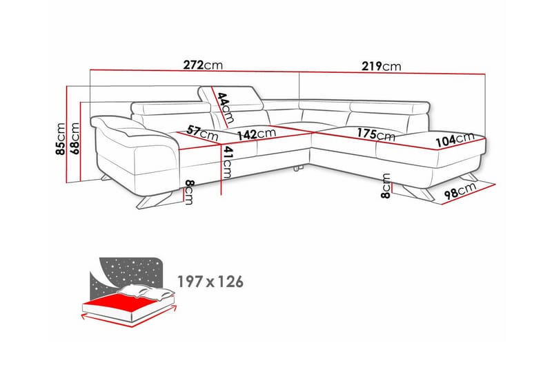 Graystone 4-pers. Hjørnesovesofa - Brun - Møbler - Sofaer - Sovesofaer