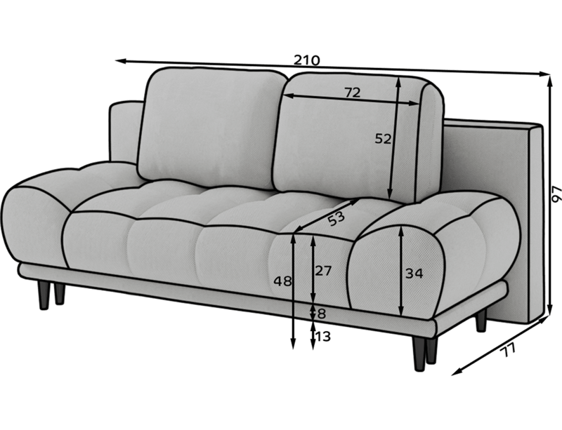 Guavio 2-personers Bubblig sovesofa med opbevaring - Royal 18 - Møbler - Sofaer - Sovesofaer