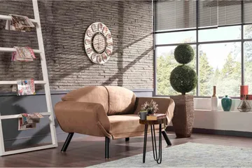 Gweno 2-personers Sammenklappelig Sovesofa 75x210 cm i Hør - Brun - Møbler - Sofaer - Sovesofaer
