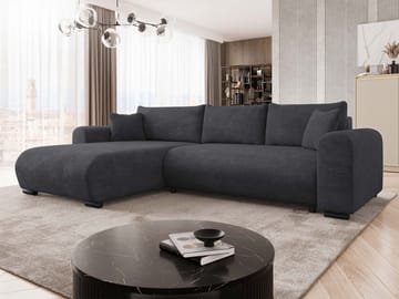 Handda 3-personers sovesofa med chaiselong - sort - Møbler - Sofaer - Sovesofaer