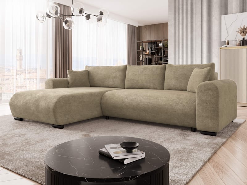Handda 4-personers sovesofa med divan venstre - Beige - Møbler - Sofaer - Sovesofaer