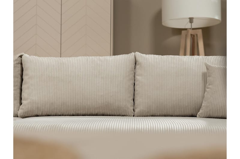 Handda Sovesofa Med 3-Personers Divan - Beige - Møbler - Sofaer - Sovesofaer