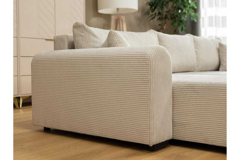 Handda Sovesofa Med 3-Personers Divan - Beige - Møbler - Sofaer - Sovesofaer