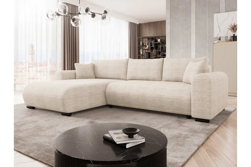Handda Sovesofa Med 3-Personers Divan - Beige - Møbler - Sofaer - Sovesofaer