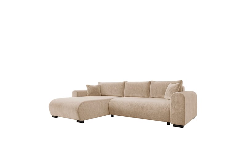 Handda Sovesofa med Chaiselong 3-personers i Chenille - Beige - Møbler - Sofaer - Sovesofaer