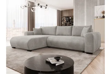 Handda Sovesofa med Chaiselong 3-personers i Fløjl - Grå - Møbler - Sofaer - Sovesofaer