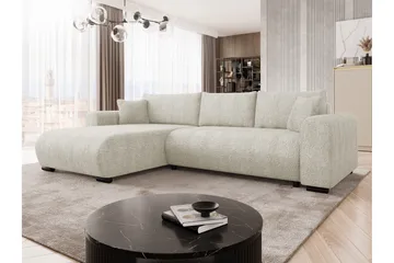 Handda Sovesofa med Chaiselong 3-personers i Bouclé - Beige - Møbler - Sofaer - Sovesofaer