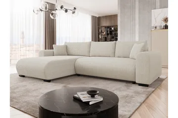 Handda Sovesofa med Chaiselong 3-personers i Manchester - Beige - Møbler - Sofaer - Sovesofaer