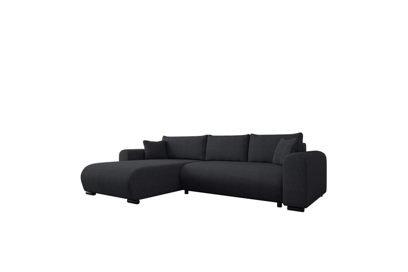 Handda Sovesofa med Chaiselong 3-personers i Manchester - Sort - Møbler - Sofaer - Sovesofaer