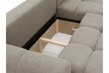 Handu Sovesofa med Chaiselong 3-personers i Bouclé - Beige - Møbler - Sofaer - Sovesofaer