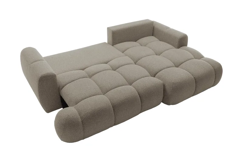 Handu Sovesofa med Chaiselong 3-personers i Bouclé - Beige - Møbler - Sofaer - Sovesofaer