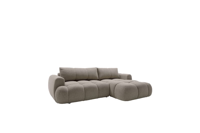 Handu Sovesofa med Chaiselong 3-personers i Bouclé - Brun - Møbler - Sofaer - Sovesofaer