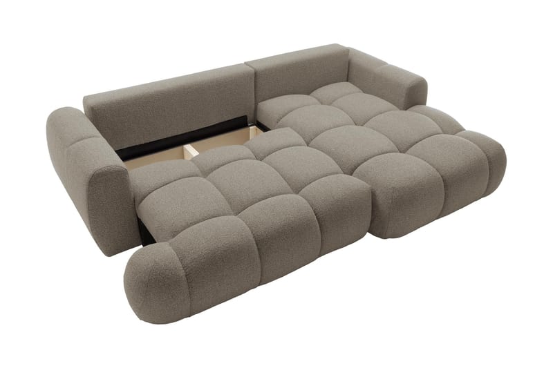 Handu Sovesofa med Chaiselong 3-personers i Bouclé - Beige - Møbler - Sofaer - Sovesofaer