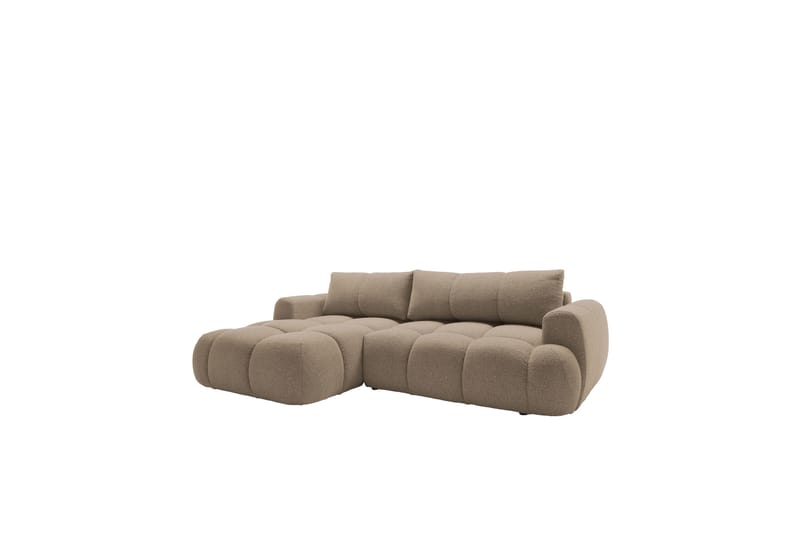 Handu Sovesofa med Chaiselong 3-personers i Bouclé - Brun - Møbler - Sofaer - Sovesofaer