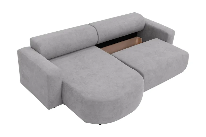 Hanish Sovesofa med Chaiselong 3-personers i Plys - Beige - Møbler - Sofaer - Sovesofaer