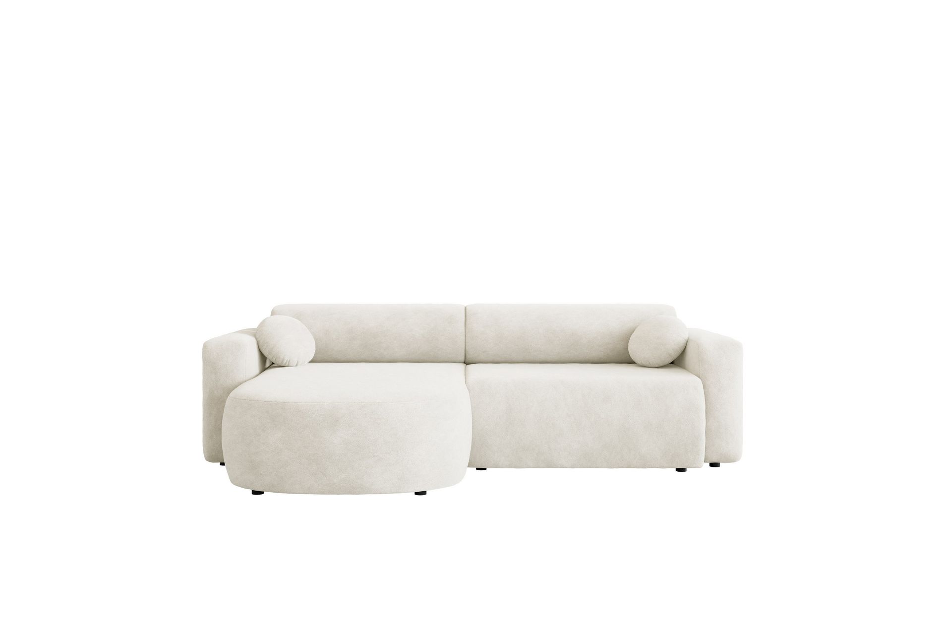 Hanish Sovesofa med Chaiselong 3-personers i Plys - Beige - Møbler - Sofaer - Sovesofaer