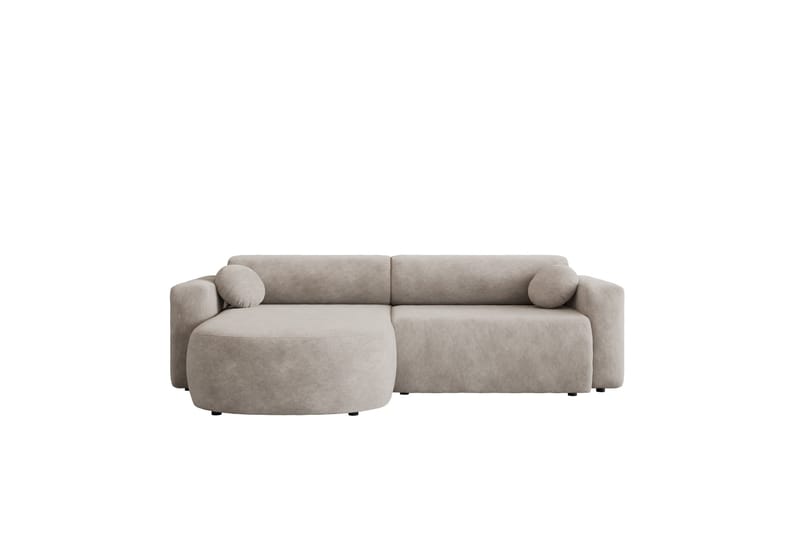 Hanish Sovesofa med Chaiselong 3-personers i Plys - Beige - Møbler - Sofaer - Sovesofaer