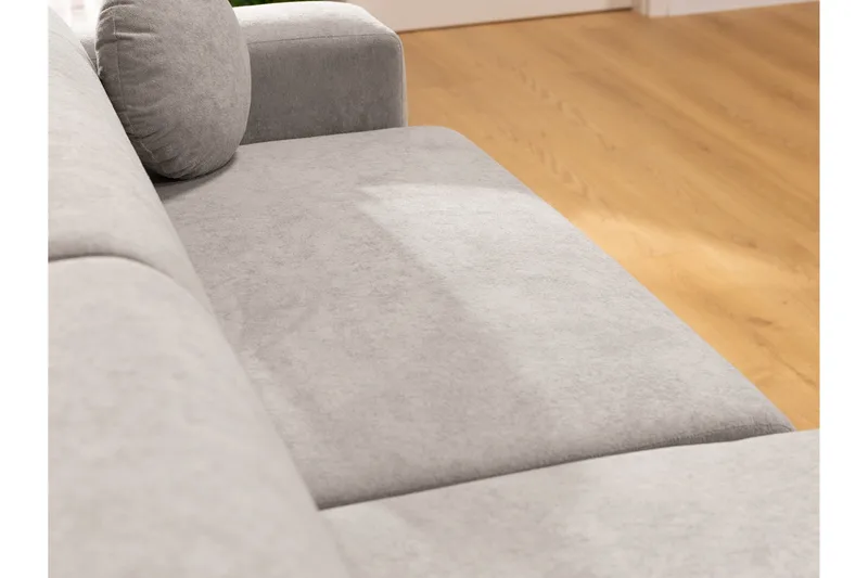 Hanish Sovesofa med Chaiselong 3-personers i Plys - Beige - Møbler - Sofaer - Sovesofaer