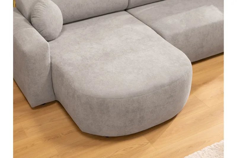 Hanish Sovesofa med Chaiselong 3-personers i Plys - Beige - Møbler - Sofaer - Sovesofaer