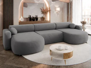 Hanish Sovesofa med dobbelt chaiselong 5-personers - Grå - Møbler - Sofaer - Sovesofaer