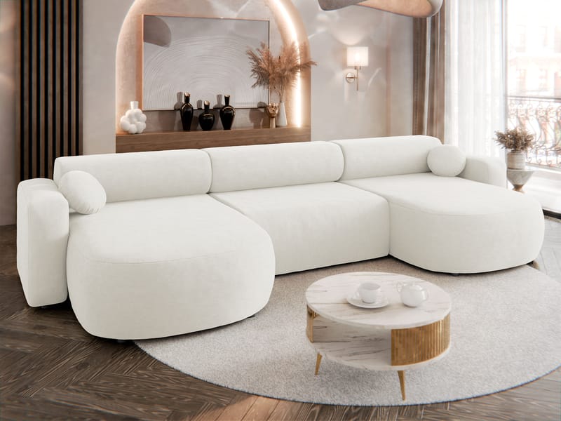 Hanish Sovesofa med dobbelt chaiselong 5-personers - Hvid - Møbler - Sofaer - Sovesofaer