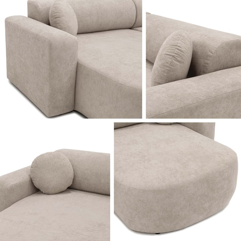 Hanish Sovesofa med dobbelt chaiselong 5-personers - Grå - Møbler - Sofaer - Sovesofaer