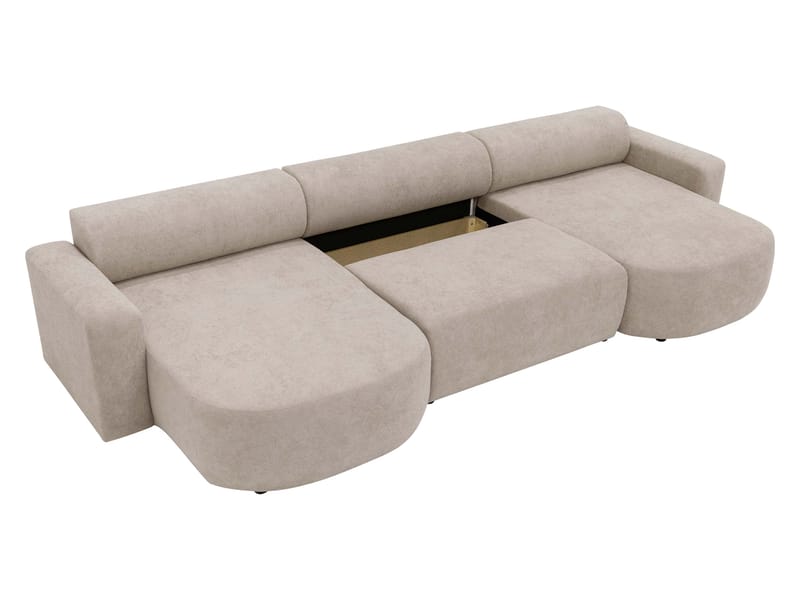 Hanish Sovesofa med dobbelt chaiselong 5-personers - Grå - Møbler - Sofaer - Sovesofaer