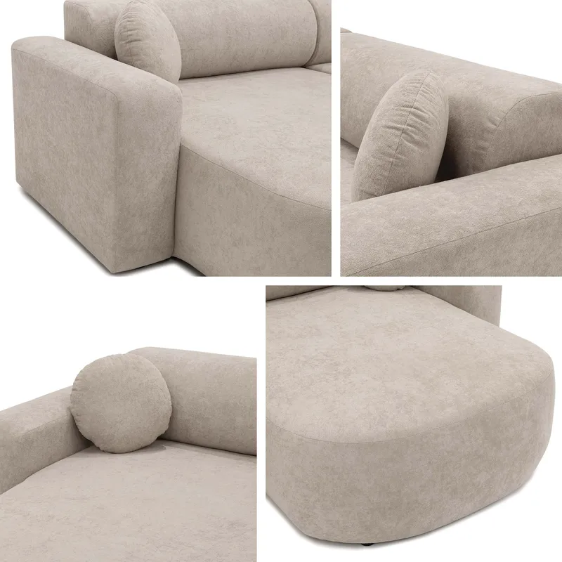 Hanish Sovesofa med dobbelt chaiselong 5-personers - Grå - Møbler - Sofaer - Sovesofaer