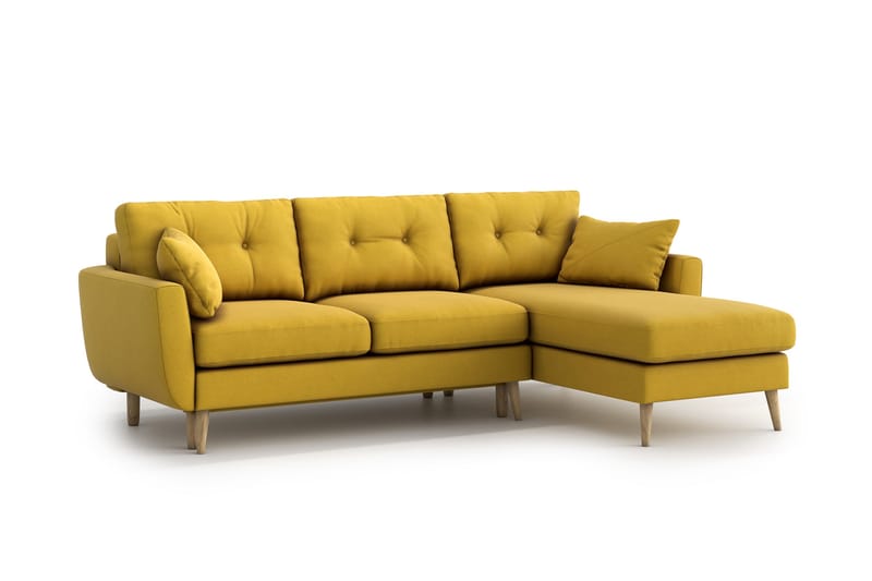 Harrisa sofa med Chaiselong - Gul - Sovesofaer - Sovesofa chaiselong