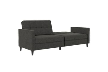 Sovesofa Hartford 203x83x82 cm, Antracit, Linnedstoflook (100% Polyester - 203x83x82 cm, Antracit, Linnedstoflook (100% Polyester - Møbler - Sofaer - Sovesofaer