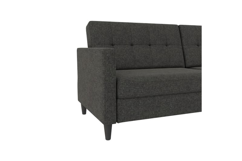 Sovesofa Hartford 203x83x82 cm, Antracit, Linnedstoflook (100% Polyester - 203x83x82 cm, Antracit, Linnedstoflook (100% Polyester - Møbler - Sofaer - Sovesofaer
