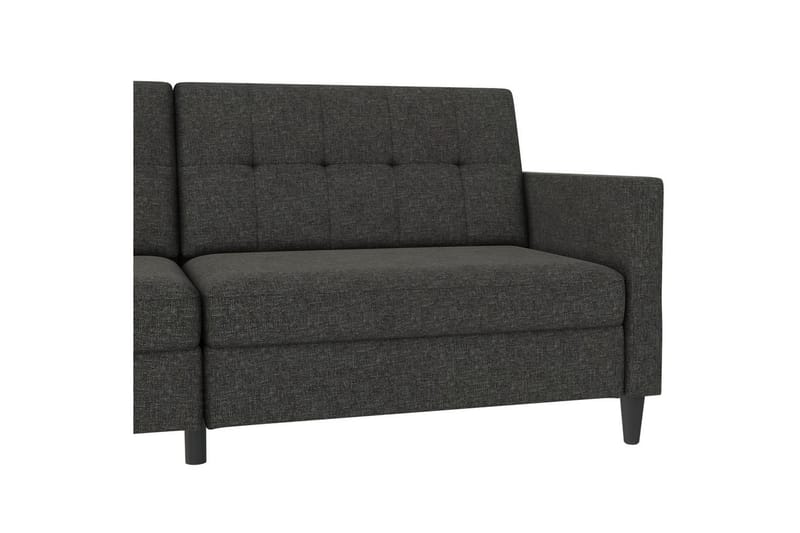 Sovesofa Hartford 203x83x82 cm, Antracit, Linnedstoflook (100% Polyester - 203x83x82 cm, Antracit, Linnedstoflook (100% Polyester - Møbler - Sofaer - Sovesofaer