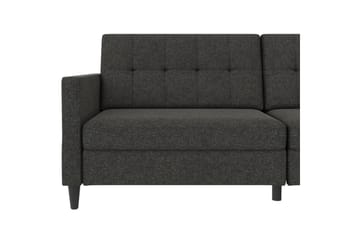 Sovesofa Hartford 203x83x82 cm, Antracit, Linnedstoflook (100% Polyester - 203x83x82 cm, Antracit, Linnedstoflook (100% Polyester - Møbler - Sofaer - Sovesofaer