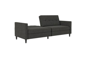 Sovesofa Hartford 203x83x82 cm, Antracit, Linnedstoflook (100% Polyester - 203x83x82 cm, Antracit, Linnedstoflook (100% Polyester - Møbler - Sofaer - Sovesofaer