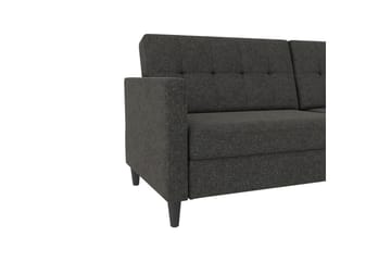 Sovesofa Hartford 203x83x82 cm, Antracit, Linnedstoflook (100% Polyester - 203x83x82 cm, Antracit, Linnedstoflook (100% Polyester - Møbler - Sofaer - Sovesofaer