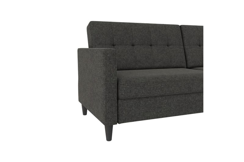 Sovesofa Hartford 203x83x82 cm, Antracit, Linnedstoflook (100% Polyester - 203x83x82 cm, Antracit, Linnedstoflook (100% Polyester - Møbler - Sofaer - Sovesofaer