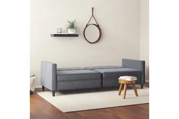 Sovesofa Hartford 203x83x82 cm, Antracit, Velour - 203x83x82 cm, Antracit, Velour - Møbler - Sofaer - Sovesofaer