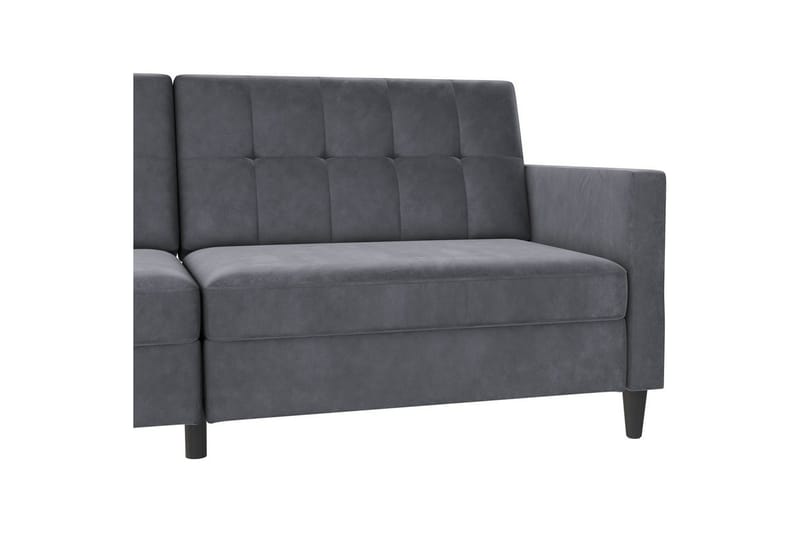 Sovesofa Hartford 203x83x82 cm, Antracit, Velour - 203x83x82 cm, Antracit, Velour - Møbler - Sofaer - Sovesofaer