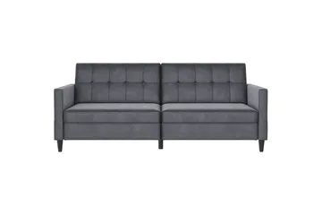 Sovesofa Hartford 203x83x82 cm, Antracit, Velour - 203x83x82 cm, Antracit, Velour - Møbler - Sofaer - Sovesofaer
