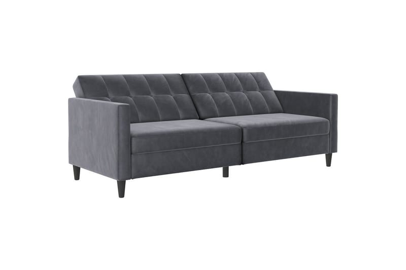 Sovesofa Hartford 203x83x82 cm, Antracit, Velour - 203x83x82 cm, Antracit, Velour - Møbler - Sofaer - Sovesofaer
